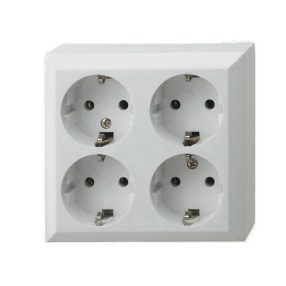   GAO 0313H Business Line IP20 4 férőhelyes földelt aljzat, 4 férőhelyes földelt csatlakozóaljzat, beltéri, 230 V~ / 50 Hz / 16 A, fehér