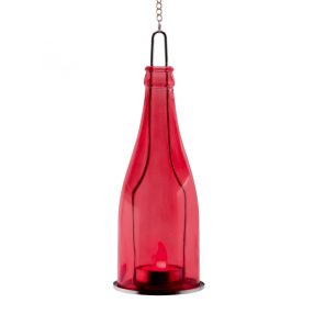  Home GB 23/YE dekorációs üveg, 1 db narancs LED mécses, piros