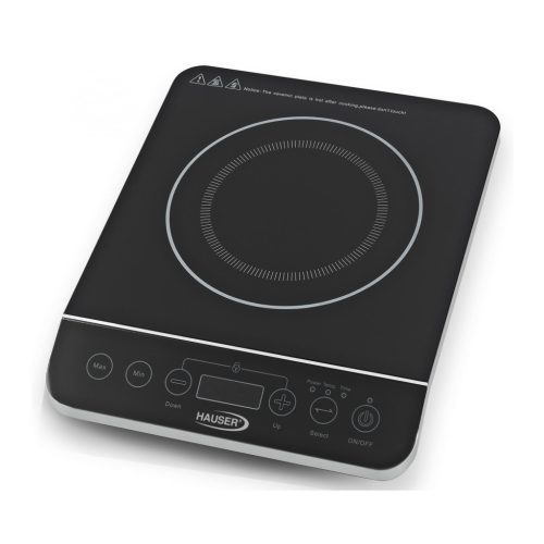 HAUSER IC-2014 indukciós főzőlap, 2000 W, üvegkerámia, LCD kijelző, max. 240 °C, időzítő, gyerekzár, fekete színű