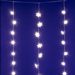   HOME KAF50WW LED-es hópehely fényfüggöny, 1,35 m, 50 db melegfehér LED, hálózati tápellátás, beltéri kivitel