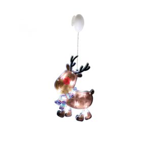   Home KID 311 rénszarvas ablakdísz, 10 db LED, öntapadó elemtartó, 10 x 26 cm