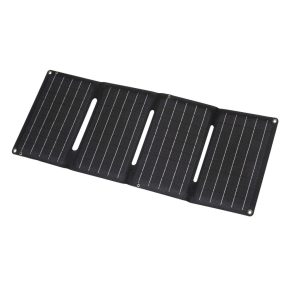   HOME MSC20W hordozható napelemes USB töltő, összecsukható, 20Watt, USB-A + USB-C + DC kimenet, PD gyorstöltés, LED töltésjelző, felakasztható, tartozék karabinerekkel