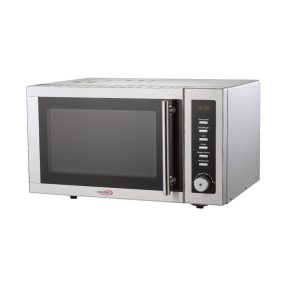  HAUSER MW-825 mikrohullámú sütő grill funkcióval, 900 W, 25 liter, digitális, 9 program, 11 fokozat, inox/szürke színű