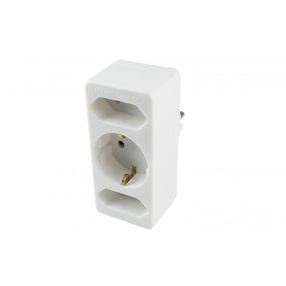   Home NV 13/WH hálózati elosztó, 3 aljzat, 1 védőérintkezős aljzat (max. 3500W), 2 EURO aljzat (max. 500W), fehér