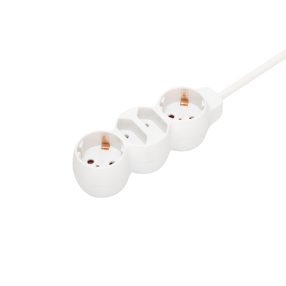   Home NV 14-3/WH/1,5 hálózati elosztó, 3 m, H05VV-F 3G1,5 mm2 kábel, IP 20 kivitel, 2 védőérintkezős és 2 euro aljzat, max. 3500W, fehér