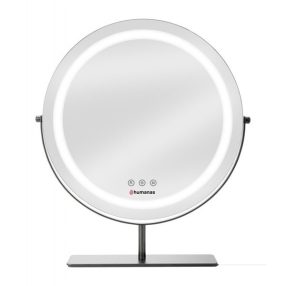   HUMANAS HM Scarlet LED fém sminktükör, 360° elforgatható,  integrált érintő gombok, 3 színhőmérséklet,