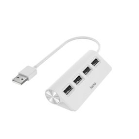 HAMA 200120, FIC USB 2.0 HUB, 1:4 BUSPOW. FEHÉR