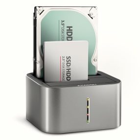   AXAGON ADSA-DC dual SATA 2.5"/3.5" SSD/HDD CLONE dokkoló, USB-C, 5 Gbps