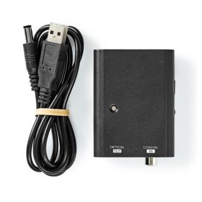   Nedis ACON2505BK digitális audió konverter, digitális koax bemenet,  toslink optikai kimenet