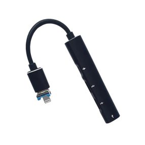   BLACKBIRD Adapter USB3.0/Lightning, 2xUSB, 1xUSB-C, 1xLightning, Fekete