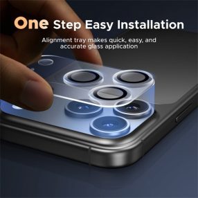   BLACKBIRD Kameravédő Üvegfólia 9H fekete kerettel applikátorral Iphone 17PRO/17PROMAX készülékhez